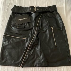 Leather mini skirt